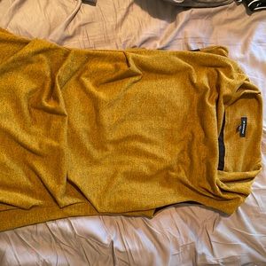 Le chateau dress in mustard yellow, scrunched mid section